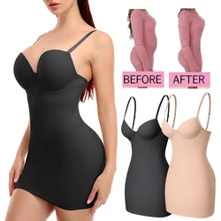 Women Full Slip Shapewear Dress Sexy Bodysuit Lingerie Waist Trainer Corsets Body Shaper with Built-in Bra Tops Smooth Fajas