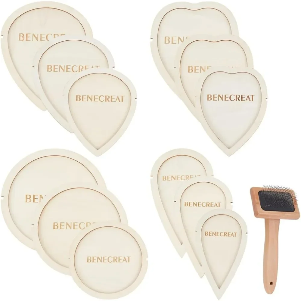 

13Pcs Macrame Leaf Cutting Mold Sets Wooden Macrame Leaf Template 12Pcs 4 Styles Cutting Molds and 1Pcs Stainless