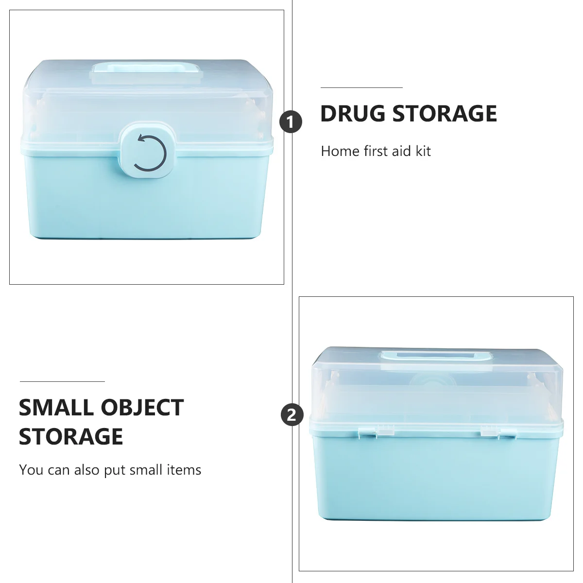 صندوق تخزين الأدوية المدمج، حافظة متعددة الوظائف مقاومة للصدمات للسفر المنزلي في حالات الطوارئ، صندوق دواء متعدد الطبقات #5