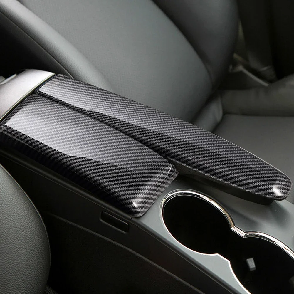 لمرسيدس بنز C الفئة W204 GLK X204 ملصقات السيارات تستيفها مسند الذراع صندوق لوحة غطاء ألياف الكربون الملحقات الداخلية