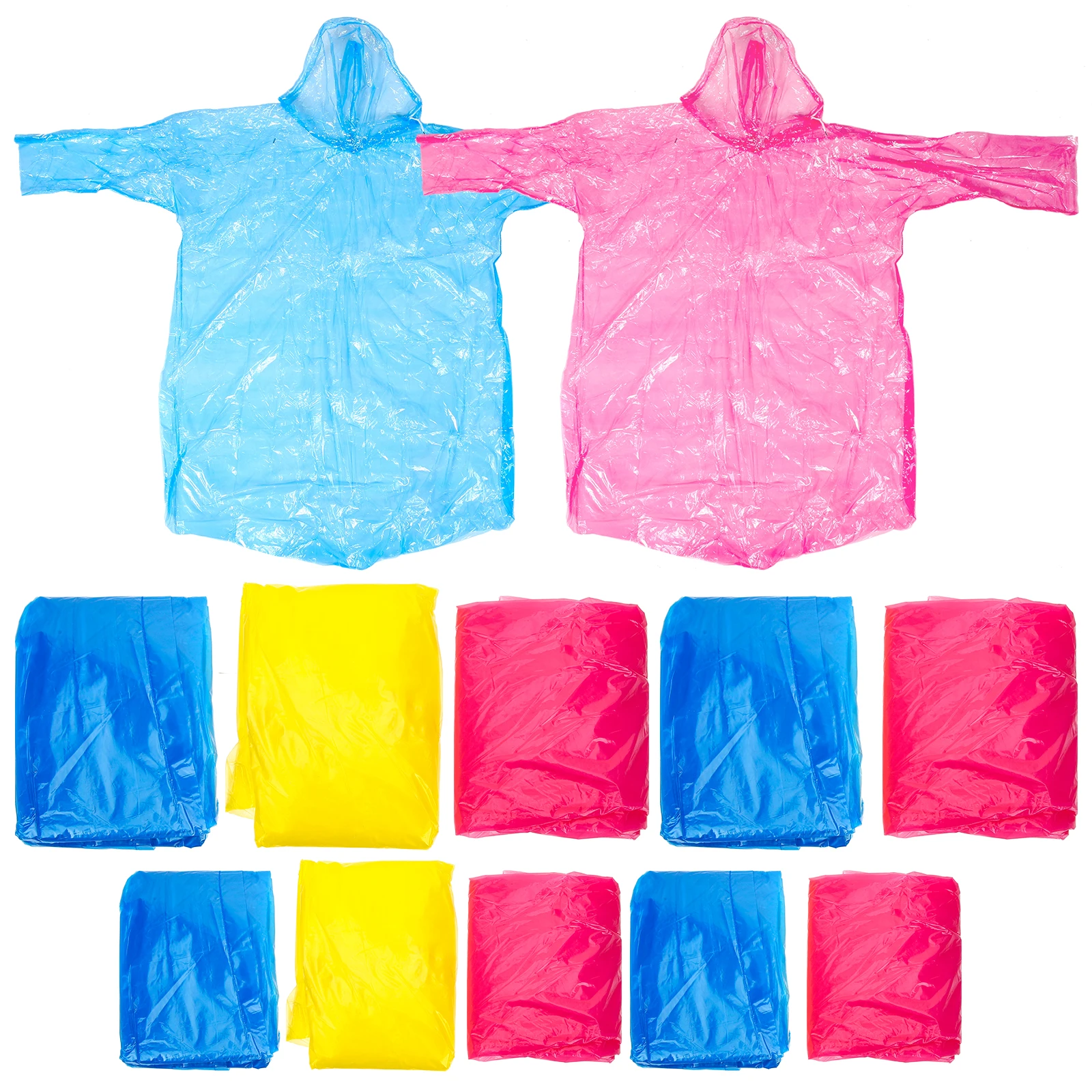 

10pcs Disposable Raincoat Poncho Lightweight Waterproof Adult Raincoats for Men Women PE Material Cycling Outdoor