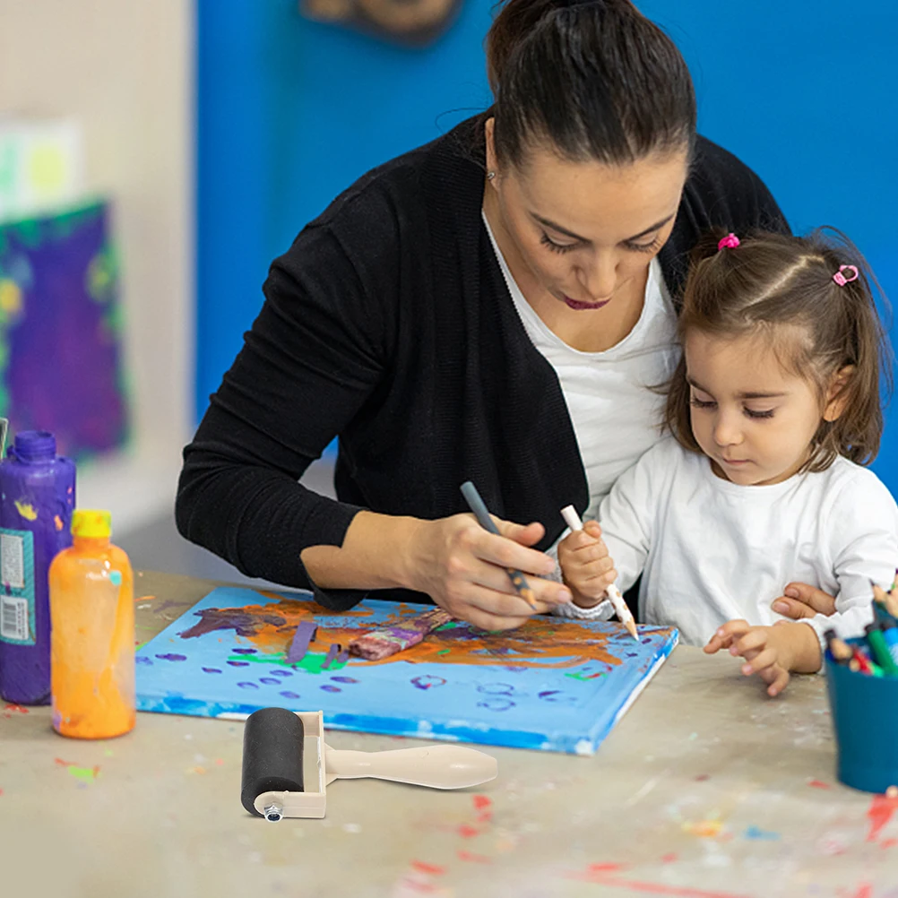 

4Pcs Lightweight Durable Rubber Roller Excellent Workmanship Printmaking Stamping Tool for DIY Craft Projects