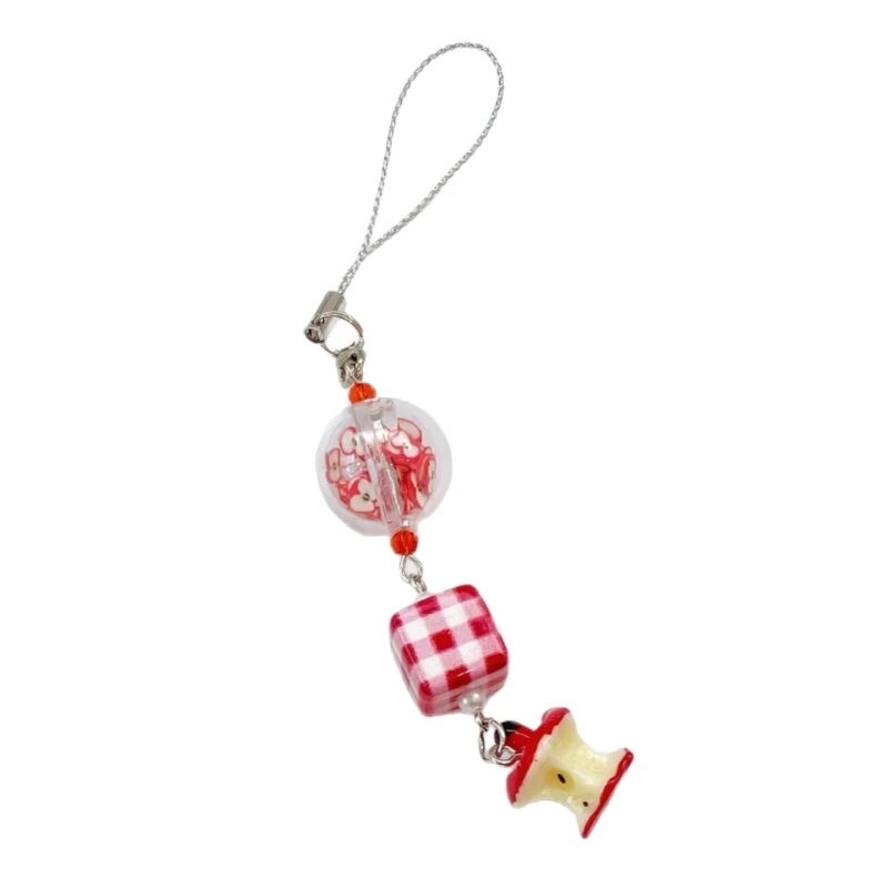 أنيقة Apples Bead Mobile Charm Pendant مناسبة لأكياس محركات أقراص USB والهاتف مثاليًا للاستخدام يوميًا والاستخدام في السفر