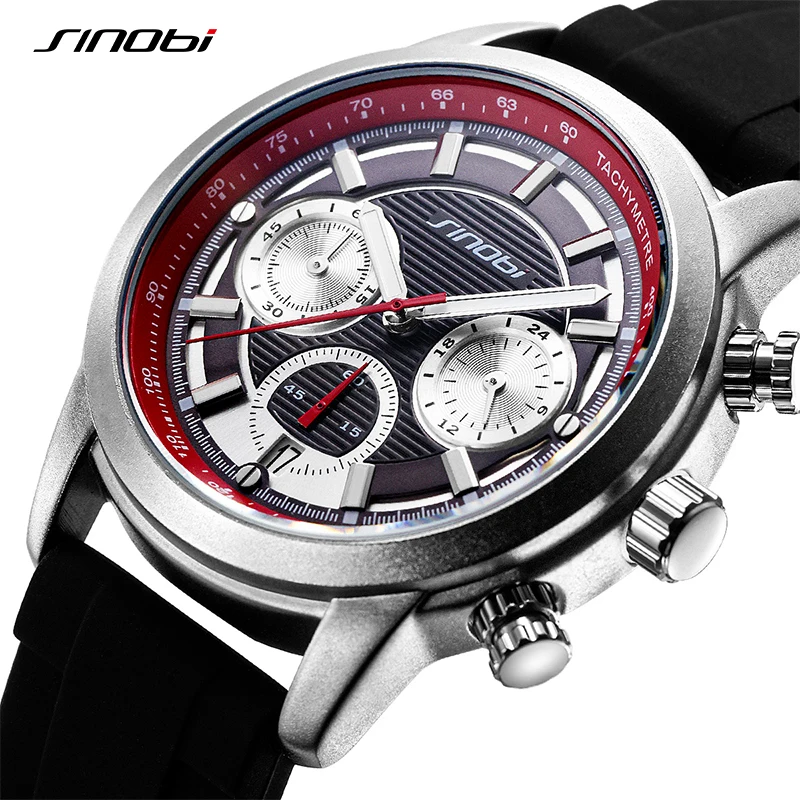 Top Luxury SINOBI Original Design Men\'s Watches Fashion Sports Chronograph Man Quartz Wristwatchs Calender HM Relogio Masculino