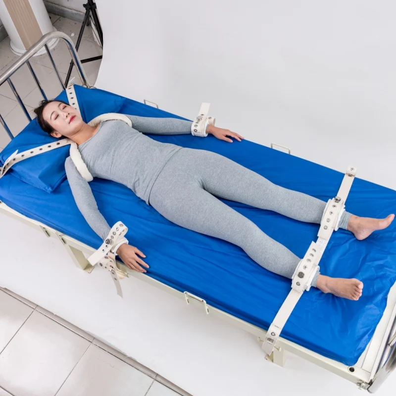 Safe And Cut-resistant Lying 5-point Magnetic Restraint Belt Set Hands Feet Shoulders Tied On The Bed For Psychiatric Mental