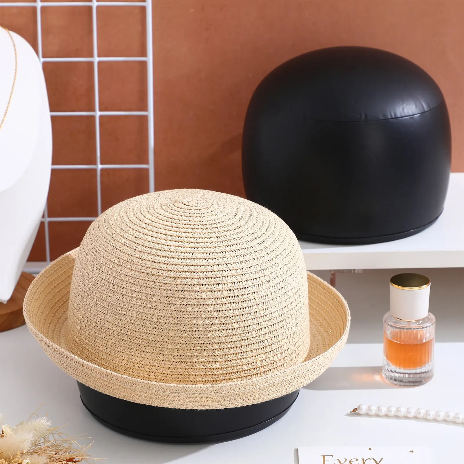 2Pcs Inflatable Hat Stand Portable Hat Shaper Cap Holder Organizer for Baseball Caps Basketball Hats Display Storage Rack