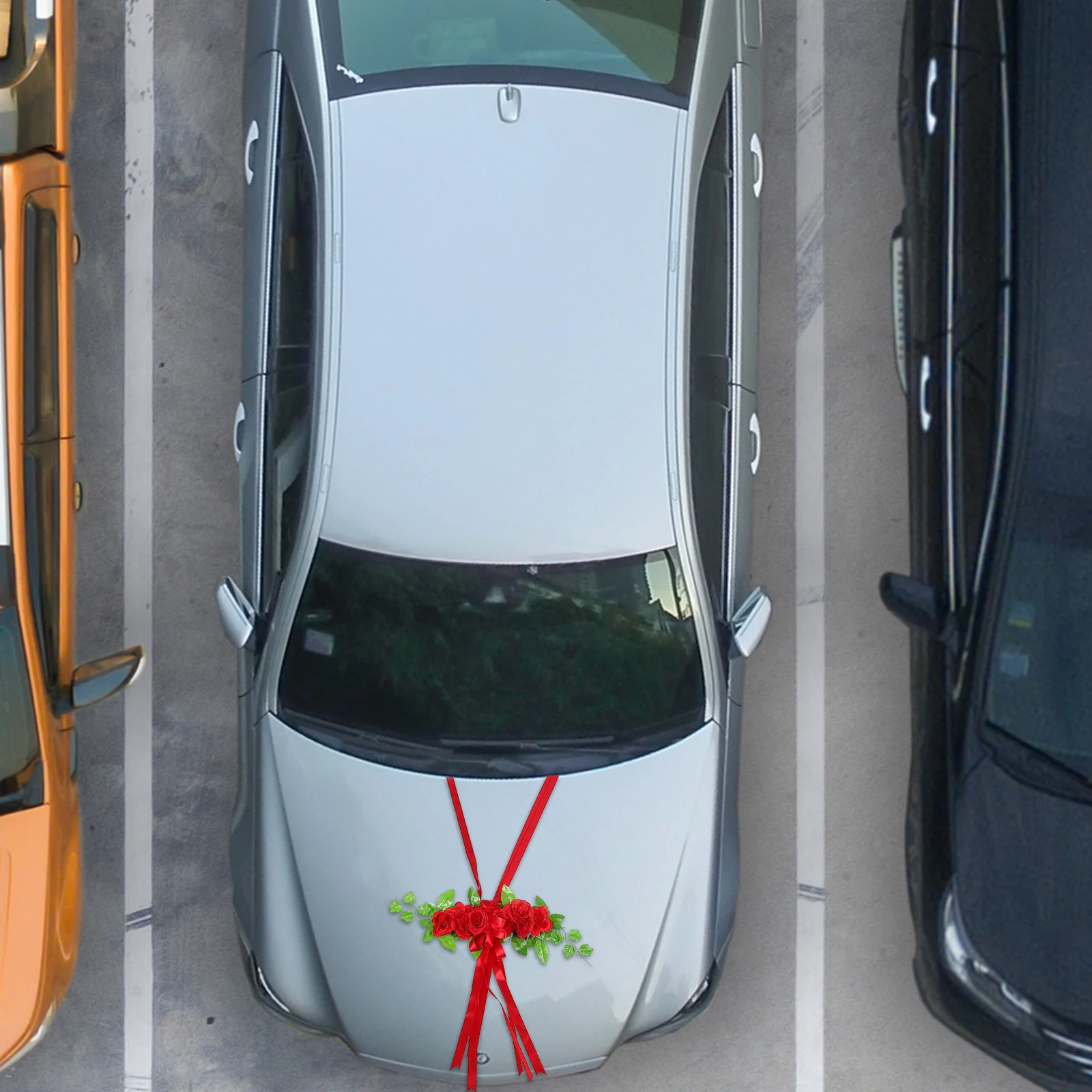 

Wedding Car Decoration Set Artificial Flowers Dashboard Accessories Door H Decorations Ribbon Bows Floral Arrangements