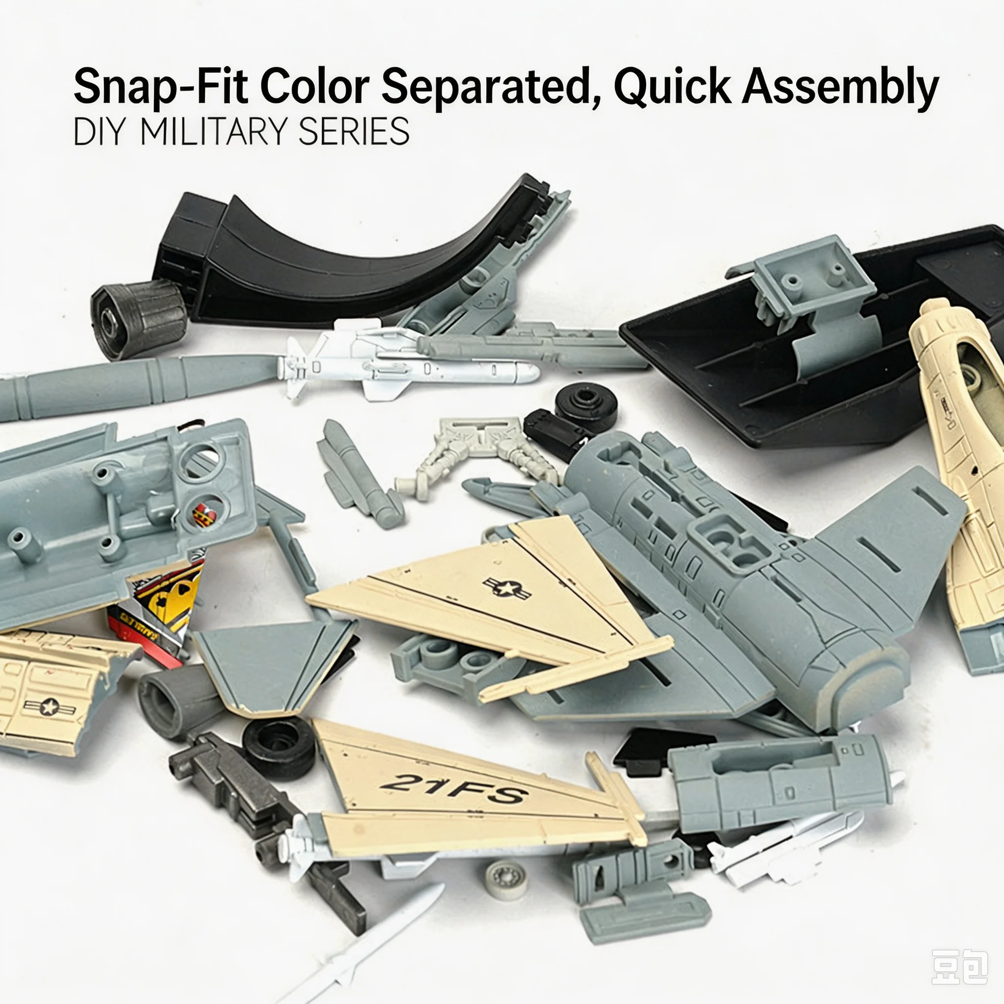 1/72 Scale F‑16 Fighting Falcon Multirole Fighter Jet Model Kit, Snap‑Fit Pre‑Painted Assembly Building Block Toy