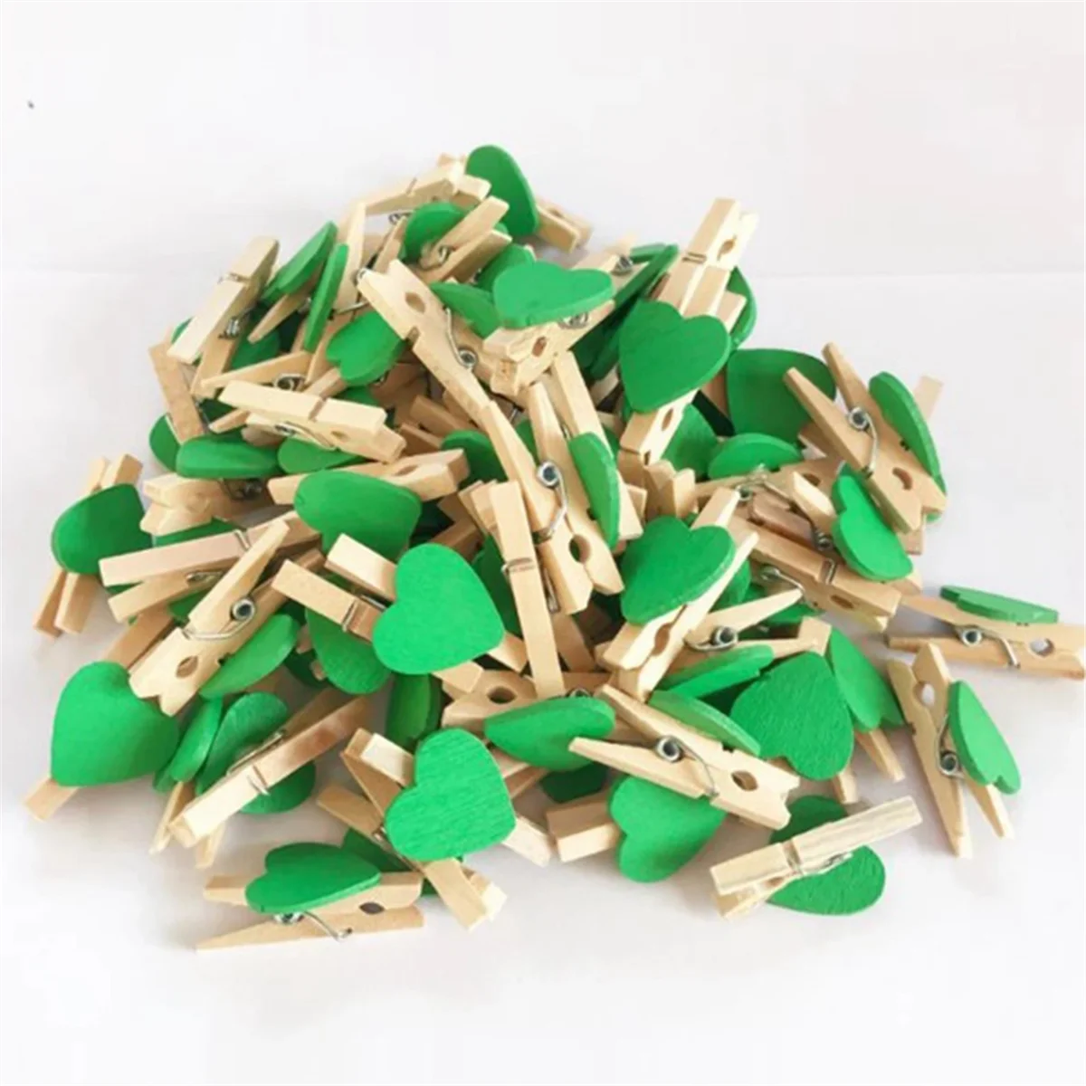 

E Heart Love Wooden Clothes Photo Paper Peg Pin Mini Clothespin Postcard Clips Home Wedding Decoration