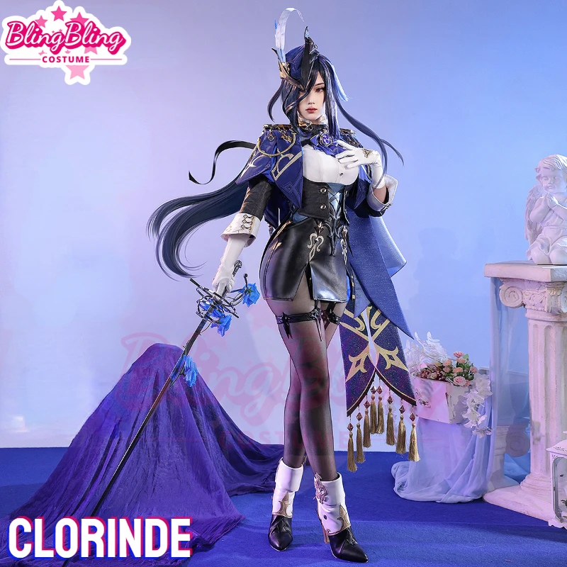 Genshin Genshin Clorinde Cosplay Costume Genshin Impact Clorinde Champion Duelist Costume Cosplay for Women Cosplay Outfit