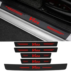 Car Door Threshold Sill Sticker Carbon Fiber Trunk Bumper Protective Guard Decals for Toyota Vitz Logo 2017 2015 2013 2010