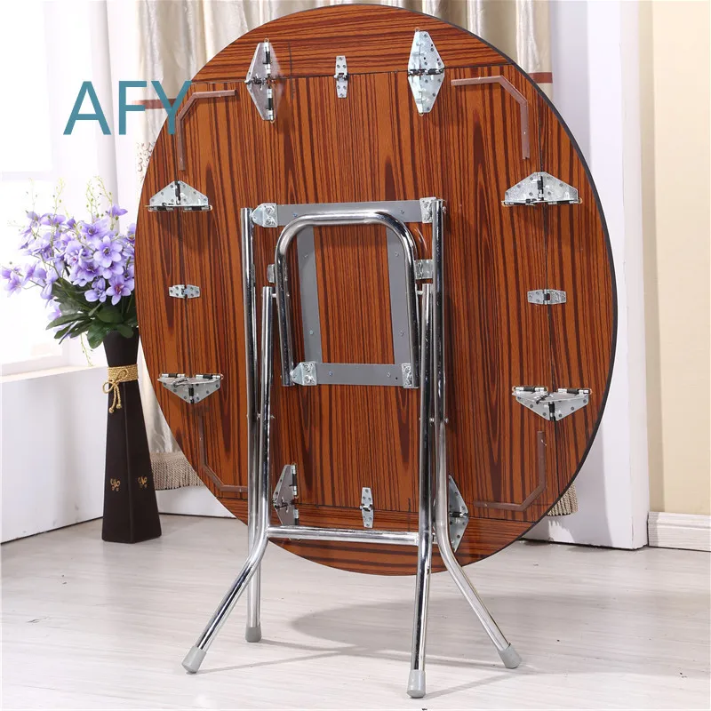 Round Folding Dining Table for Small Space Home Use Portable Round Table for Eating Compact Foldable Table for Apartment