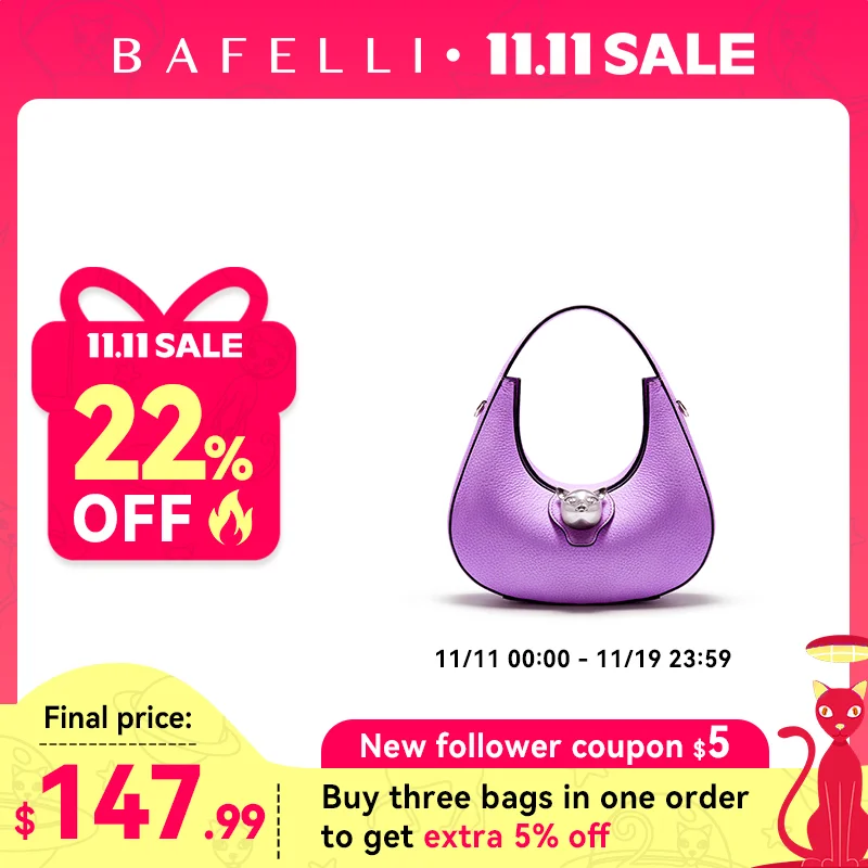 

BAFELLI 2025 WOMEN'S BAG LUXURY BRAND GENUINE LEATHER CAT FASHION FEMALE TRENDING ORIGINAL PURSE DESIGNER LADY SHOULDER HANDBAGS