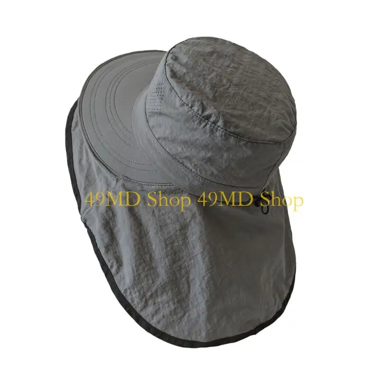 49MD Outdoor Camping Hiking Fishing Cap Breathable Bucket Hats Neck Security Sun Hat