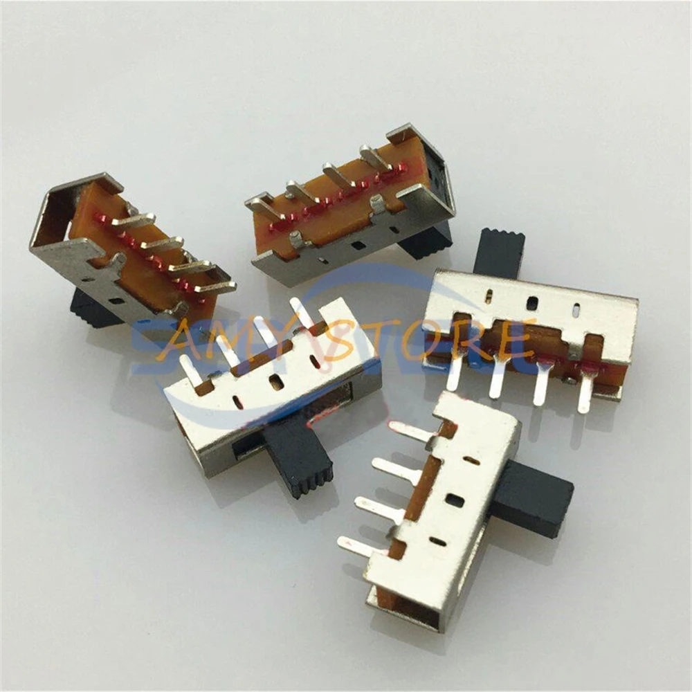 

10pcs x On/On/On 3 Position 1P3T SP3T Vertical Slide Switch 4 Pin PCB 0.5A 50V DC SS13F11