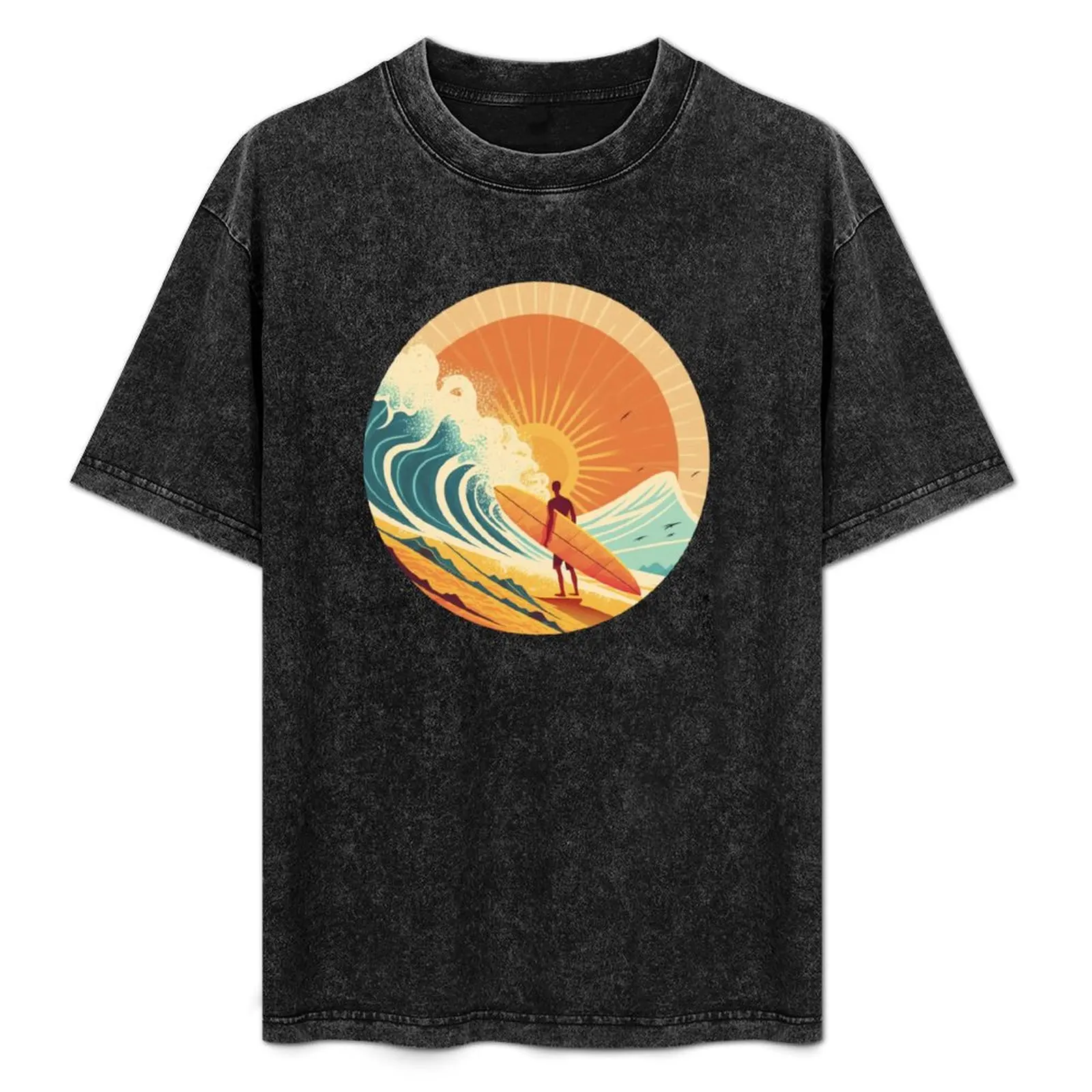 

Retro Vintage Surf Art, 1960s Endless Summer, Hawaii, California, Sun, Beach, Ocean T-Shirt Stain Resistant Casual Tee