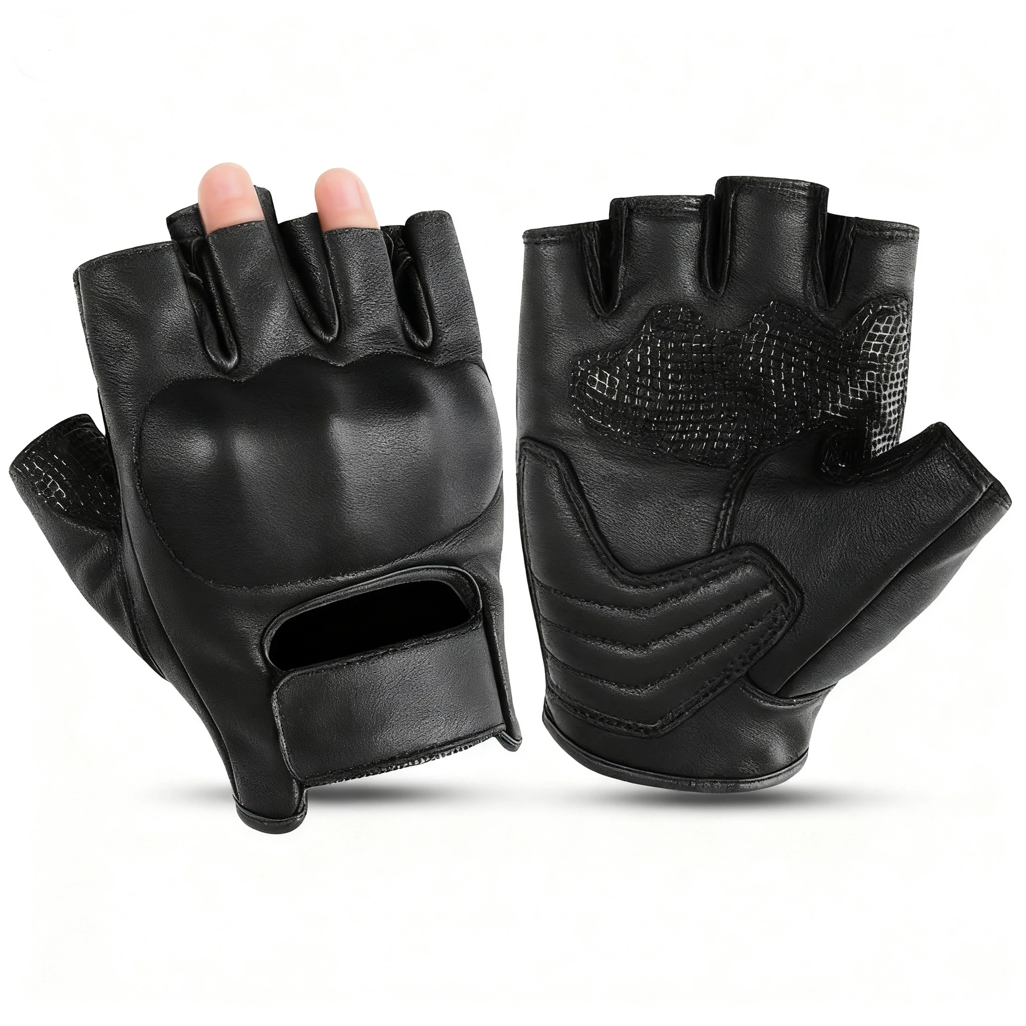 

Half-Finger Motorcycle Riding Gloves: Unisex Biker Gloves with Breathability, Impact Resistance and Shock Absorption