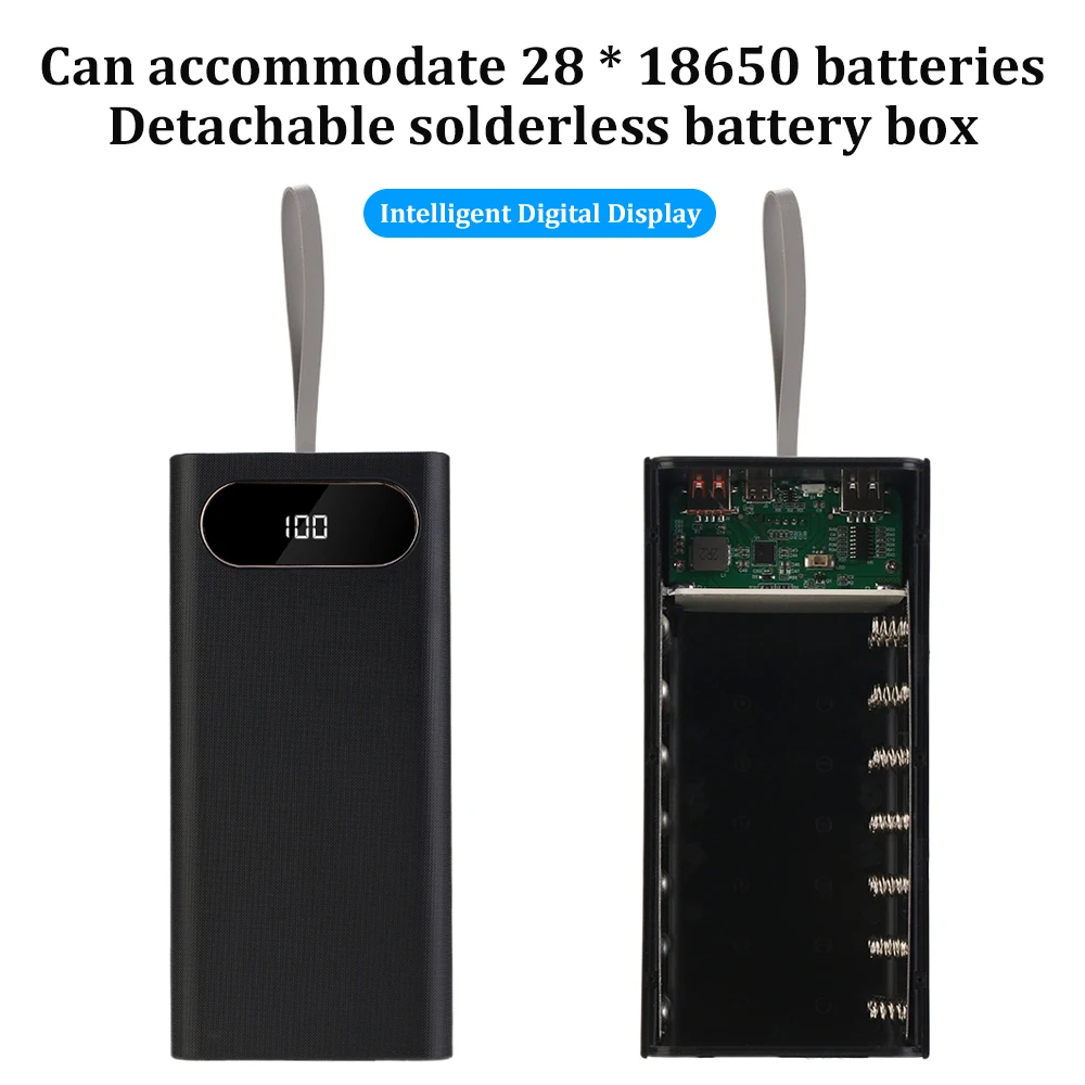 28x18650 DIY Battery Holder Shells Welding Free Power Bank Case Plastic Shells Faster Charge Power Bank Shells With Strong Light