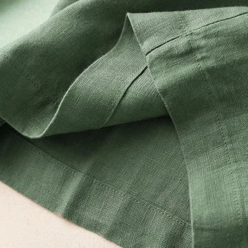 Mode Volle Länge Casual Hosen für Frauen Baumwolle Leinen Breite Bein Hosen Solide Sommer Hosen Weibliche Lose Hohe Taille Gerade Hosen – Detail 8