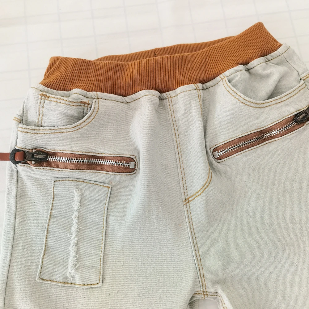 IENENS 4-11Y Bé Trai Mỏng Thẳng Quần Jean Mùa Hè Cổ Điển Màu Ánh Sáng Đáy Trẻ Em Dài Denim Quần Trẻ Em Bé Trai Áo Quần