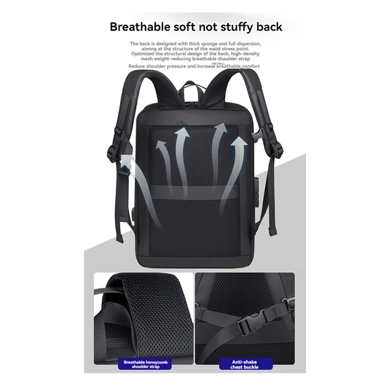 Anti-Theft Hard Shell Laptop Backpack Waterproof Travel Backpack Slim Gaming Computer Bag With Lock