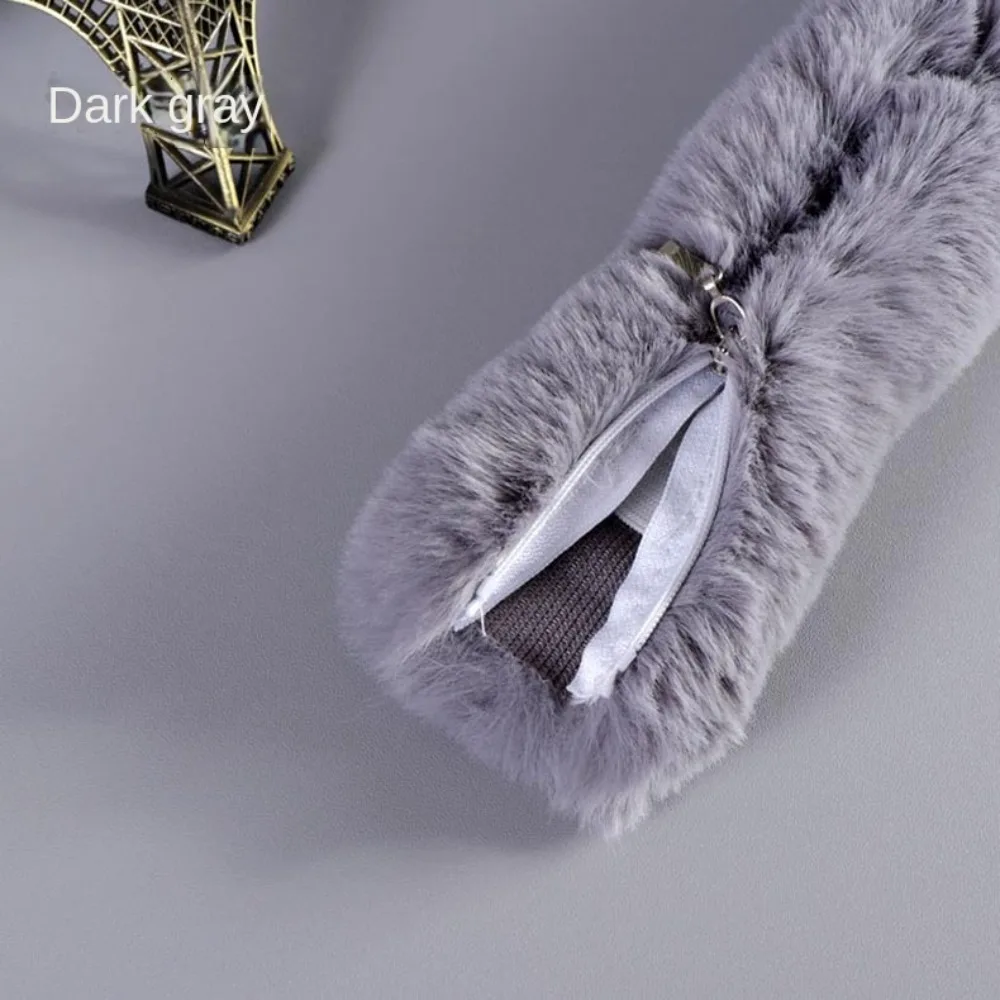 Women Faux Fur Bag Belts Plush Bag Strap Shoulder Handbag Strap Replacement Belt Fashion Bag Winter Warm Handles With Zipper