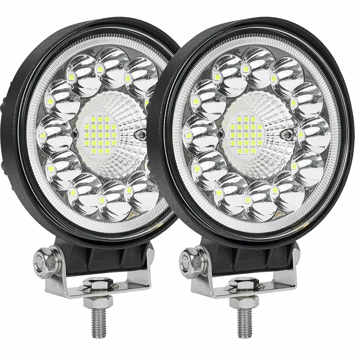 4 Inch Round LED Work Lights Combo Beam 12V-30V Waterproof LED Fog Driving Light Bar for ATV UTV SUV Off Road 4x4 Boat Truck