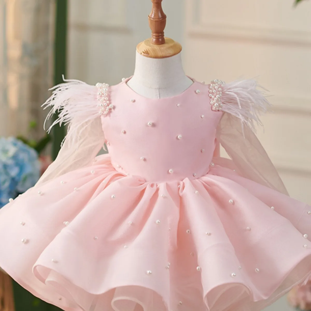 

New Baby Spanish Lolita Princess Ball Gown Beading Design Birthday Party Christening Clothes Easter Eid Dresses For Girls