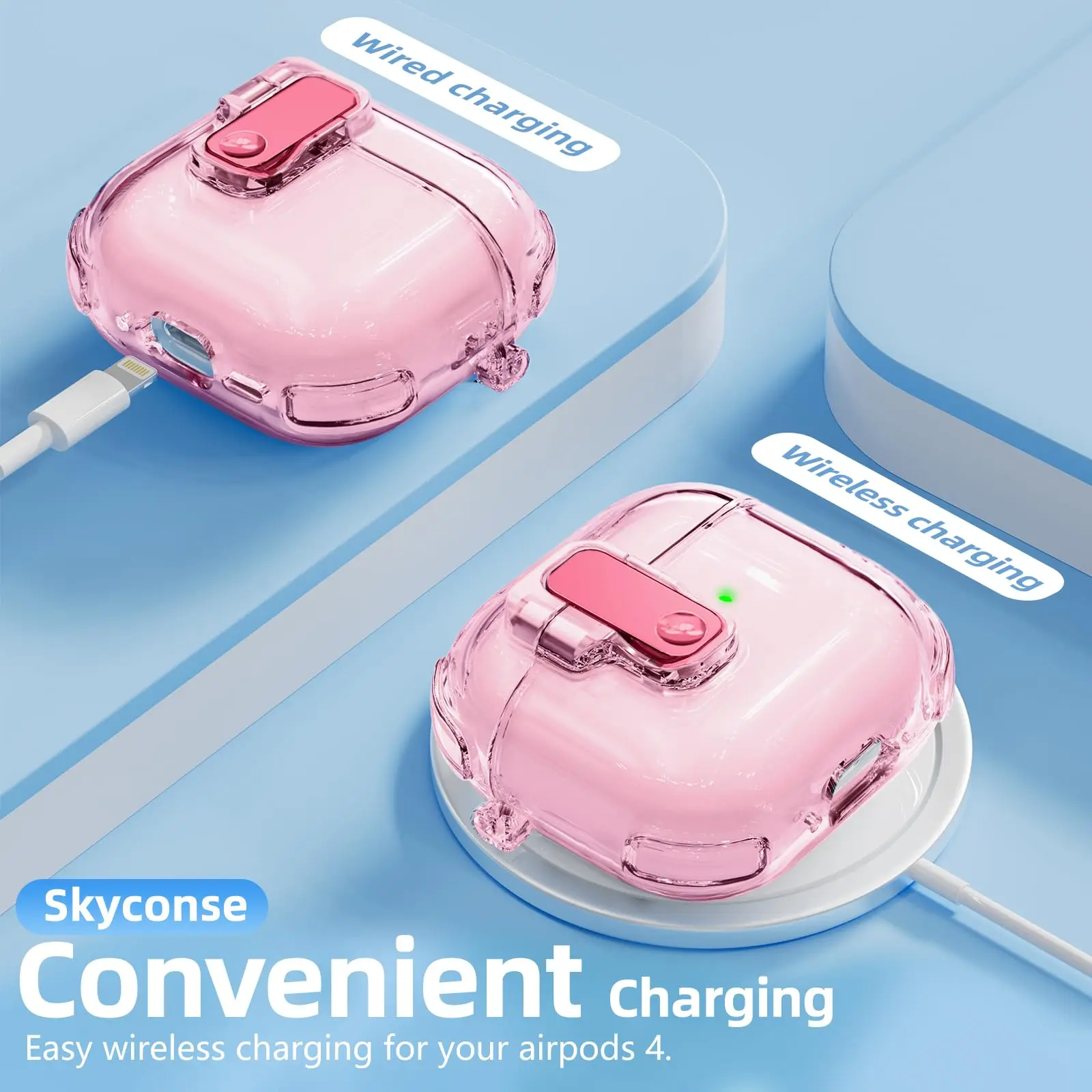 2025 airpod pro 3 Custodia magnetica con serratura di sicurezza TPU Protezione per cuffie Custodia trasparente per donna carina per airpod pro 4 2 3 Custodia