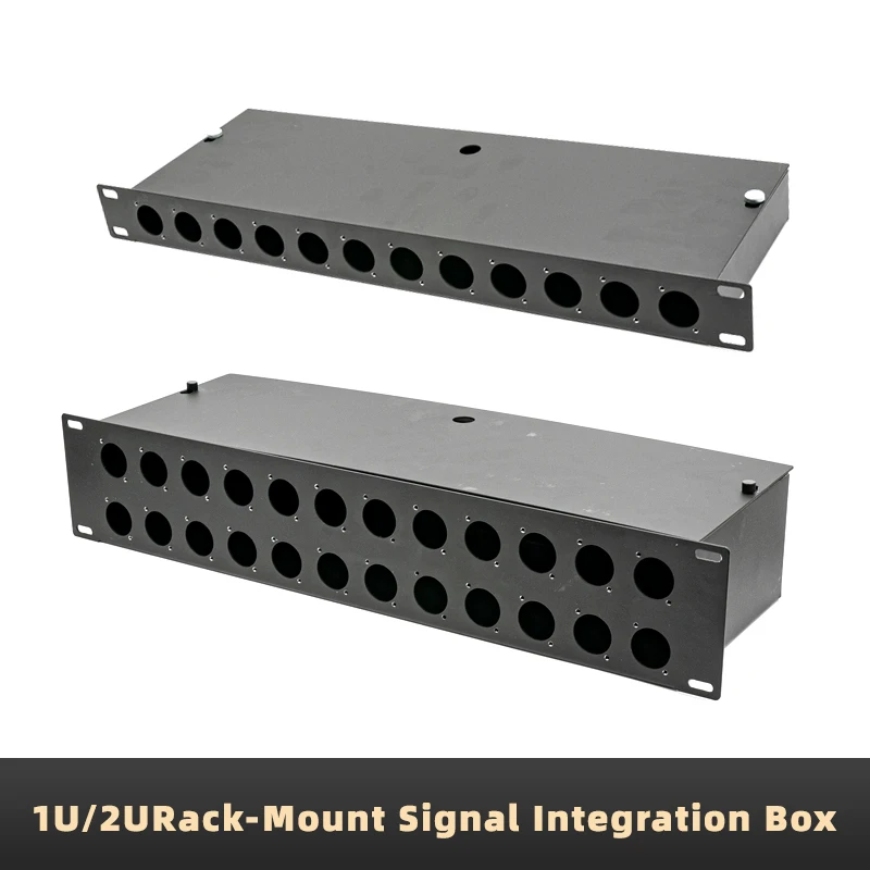 1U2U Rack-Mount Multimedia Signal Integration Box, 19-inch Rack Panel, Audio Video Fiber Optic Network Signal Integration Panel