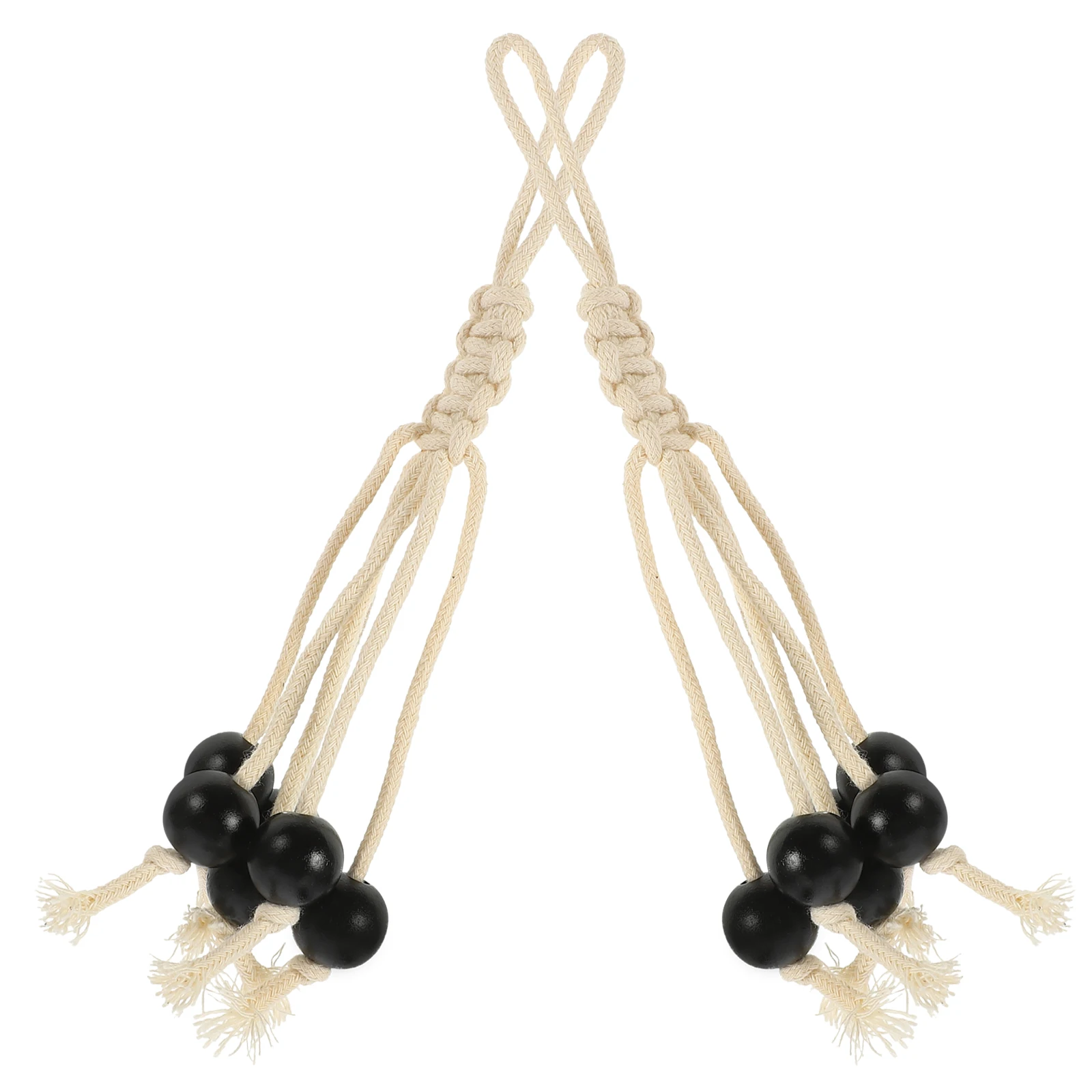 Handwoven Cotton Rope Banana Hanger Wooden Beads Fresh Keeping Storage Decor Indoor Outdoor Kitchen Balcony Patio