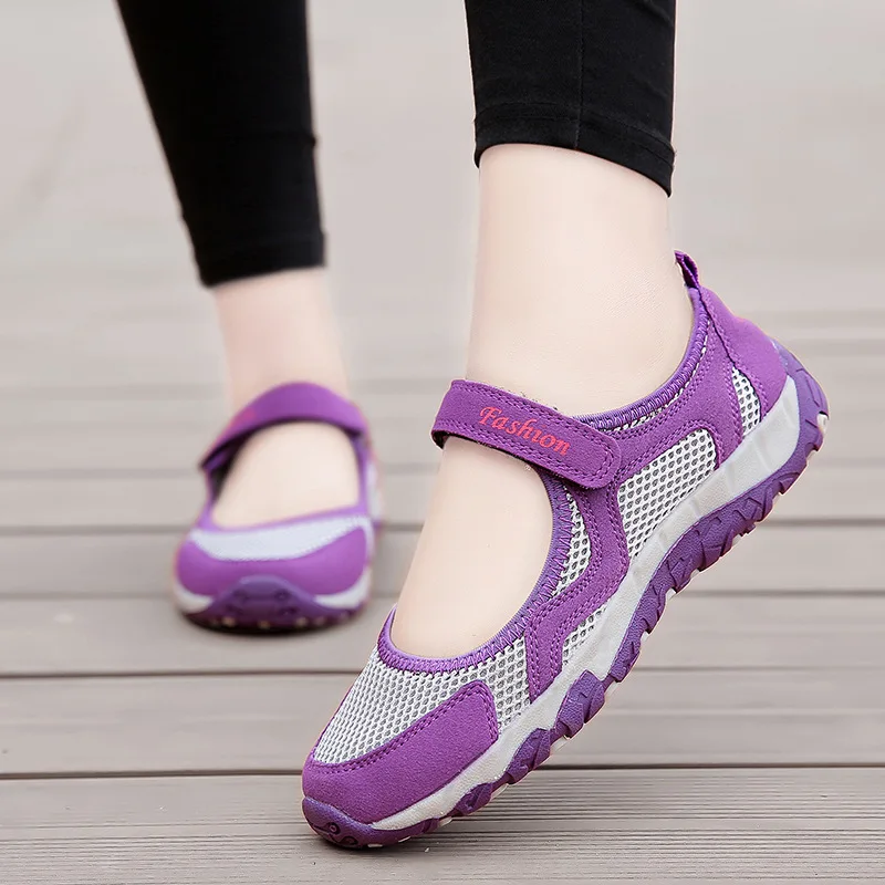 Summer women Large size shoes 2022 hollow mesh soft sole casual shoes non slip flat shoes light sneakers women Zapatos De Mujer