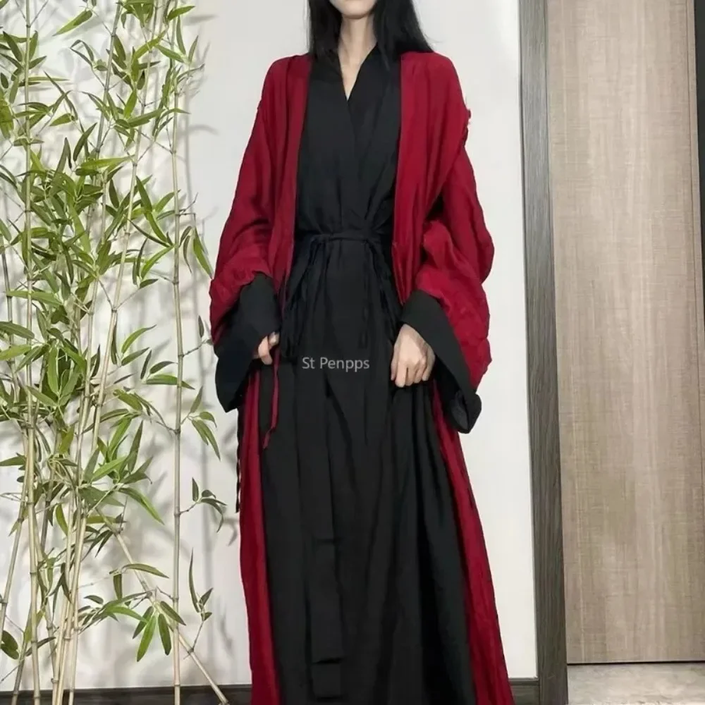 Vestido Hanfu chino para mujer, traje de Cosplay tradicional antiguo, vestido de la dinastía Song, vestido Hanfu verde y rojo, bata Chinoise, 2023