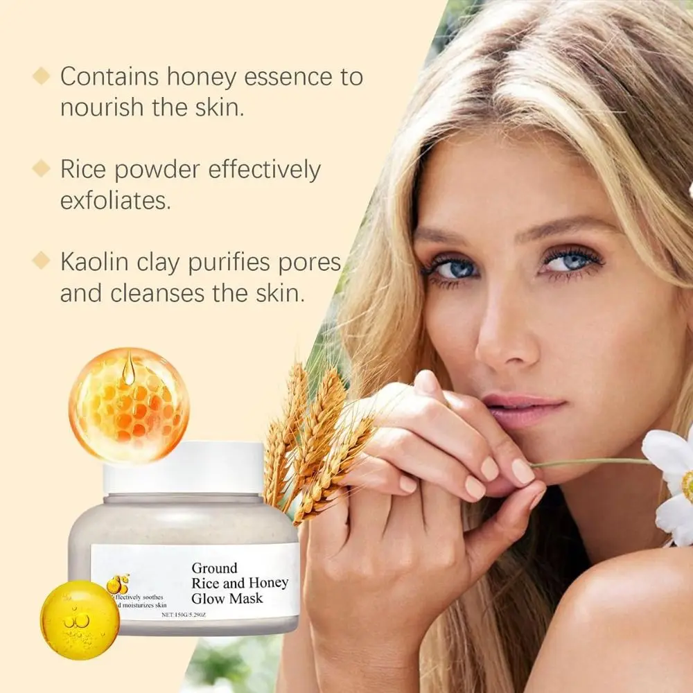 Hot Ground Rice Rice Gezichtsmaskers Honing Glow Hydraterende Huidverzorging Voedende Porie Talg Gezichtscrème voor Gezichtsverzorging