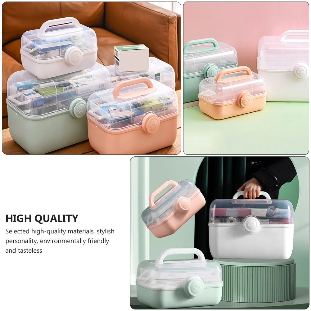 Family Storage Box Medicine Organizer First Aid Case with Large Capacity for Daily Necessities and Outdoor Use