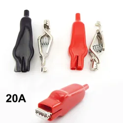 20A Sheathed Crocodile Alligator Clips battery clips red black Electrical DIY Test Leads for Jumper Wire Cable Roach