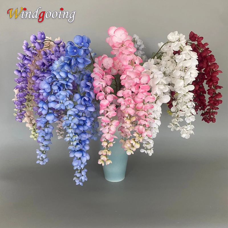 110cm High Simulation Artificiales Big Wisteria Flowers Home Wedding Garden Decoration Wall Hanging Decor prop Flores