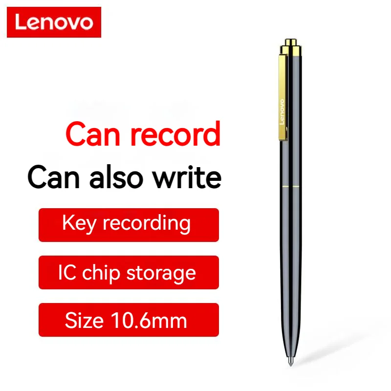 Lenovo Original B628 Recording Pen Portable Professional Pen Mini Lossless Activation Sound Recorder Noise Reduction MP3 Player