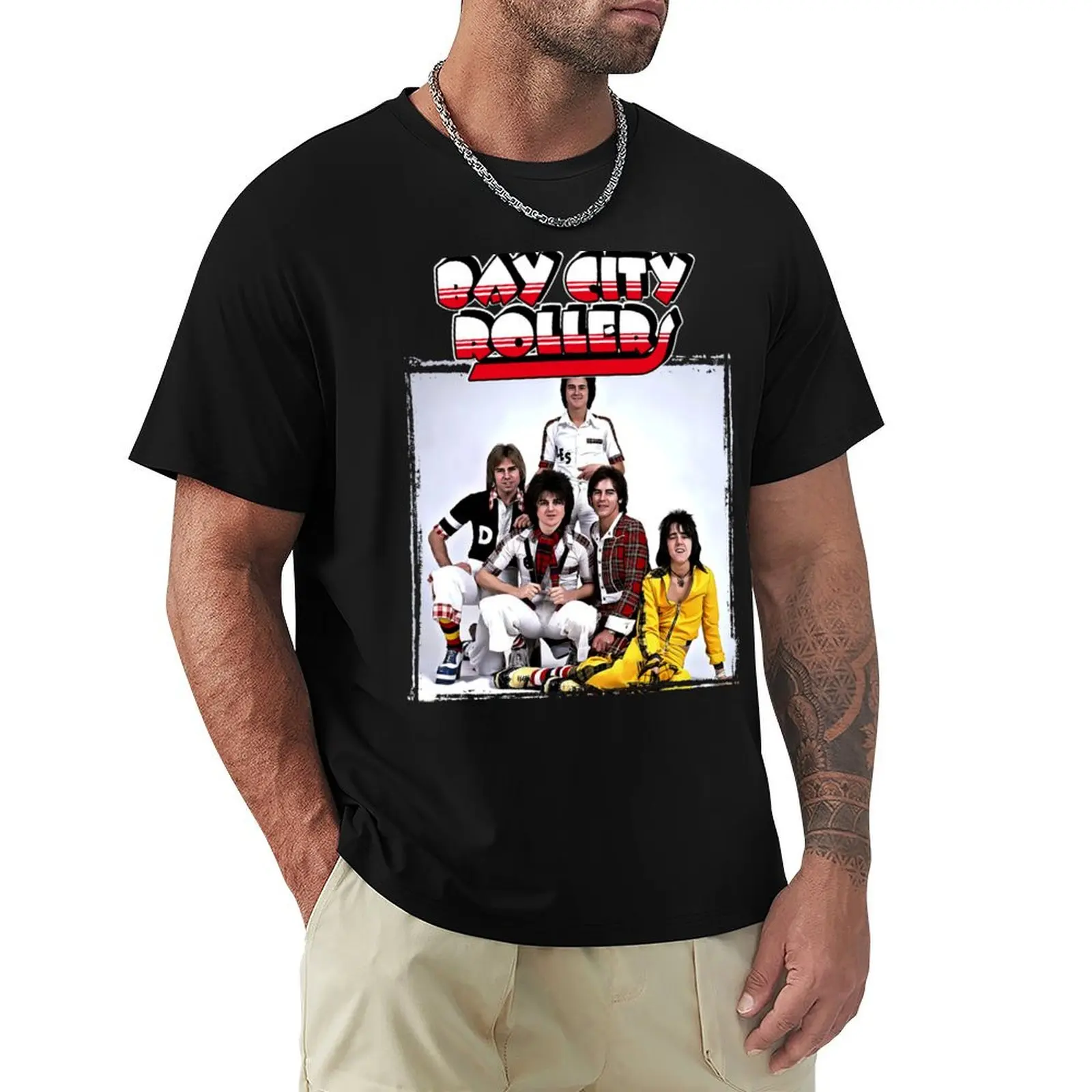 Bay City Rollers Band T-Shirt man t shirt cotton high quality T-Shirt