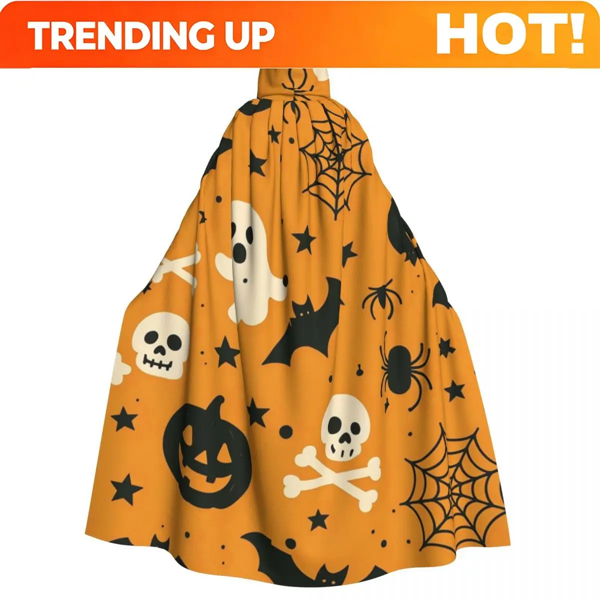 Customization Aldult Kawaii Spooky Ghosts Halloween Cloak With Hood Grim Reaper Robe Costume For Party