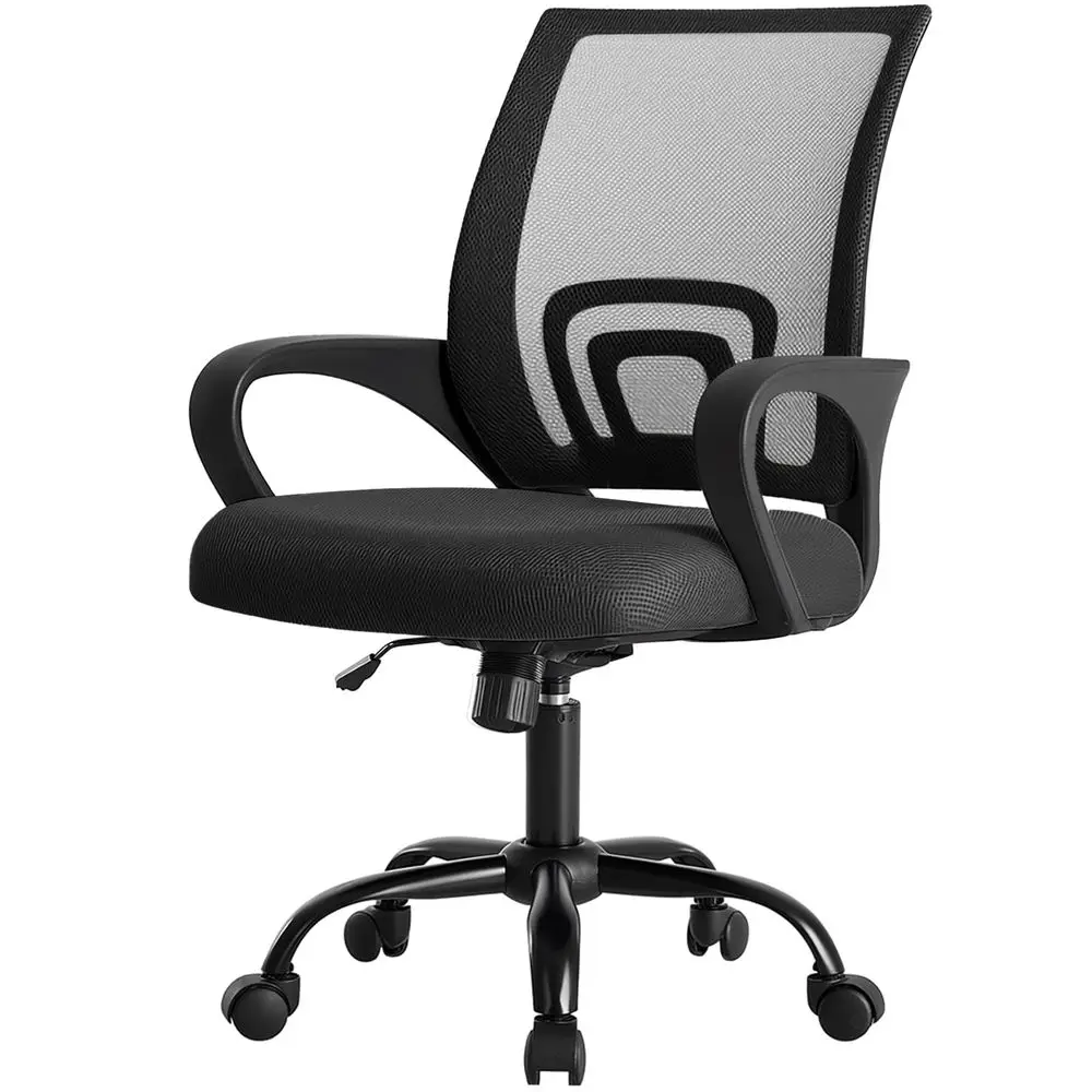 

Home Office Chair Ergonomic Mid Back Mesh Desk Chair with Lumbar Support amp Rocking Mode, Height Adjustable with Fixed Armrest