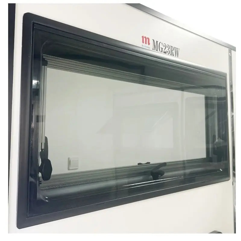 1000*600mm Black Aluminum Frame RV Acrylic Right Angle Window For Camper & Trailer view 3