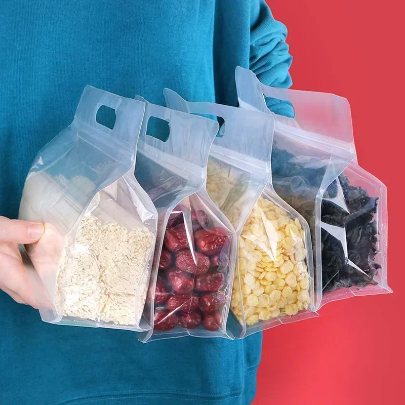 1/3pcs Reusable Food Bag Freezer Stand Up Food Storage Bag Silicone Bag Leakproof Top Organizer Bags Kitchen Accessories