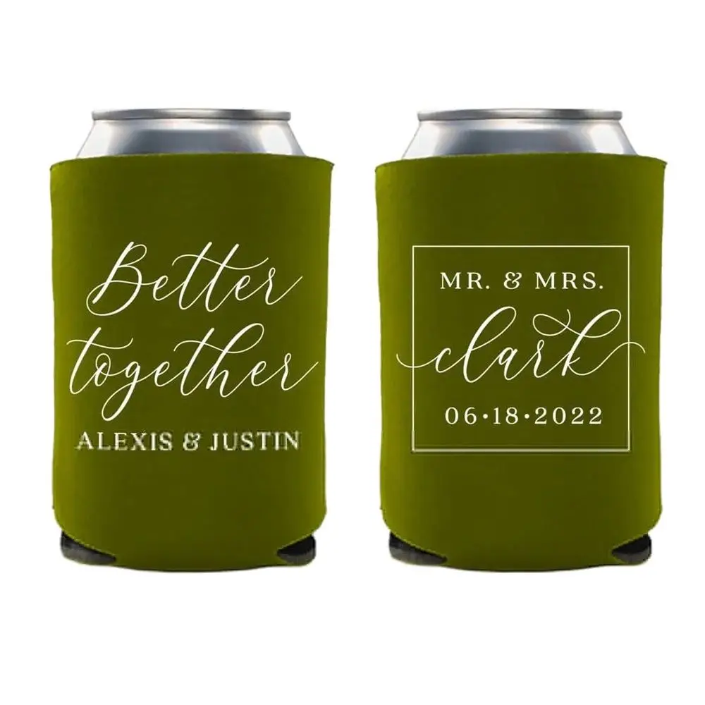 

Better Together - Wedding Can Cooler #186R - Custom - Wedding Favors, Beverage Insulators, Wedding Favor, Beer Holder, Wedding C