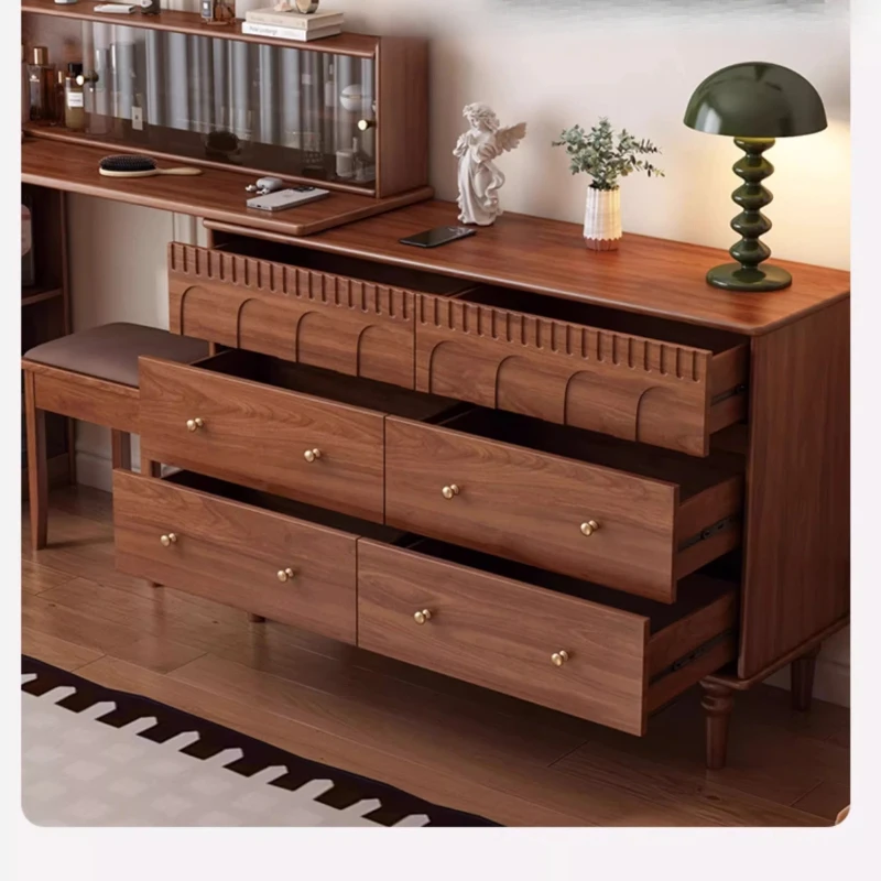 Simple medieval retractable makeup cabinet 2025 new makeup table