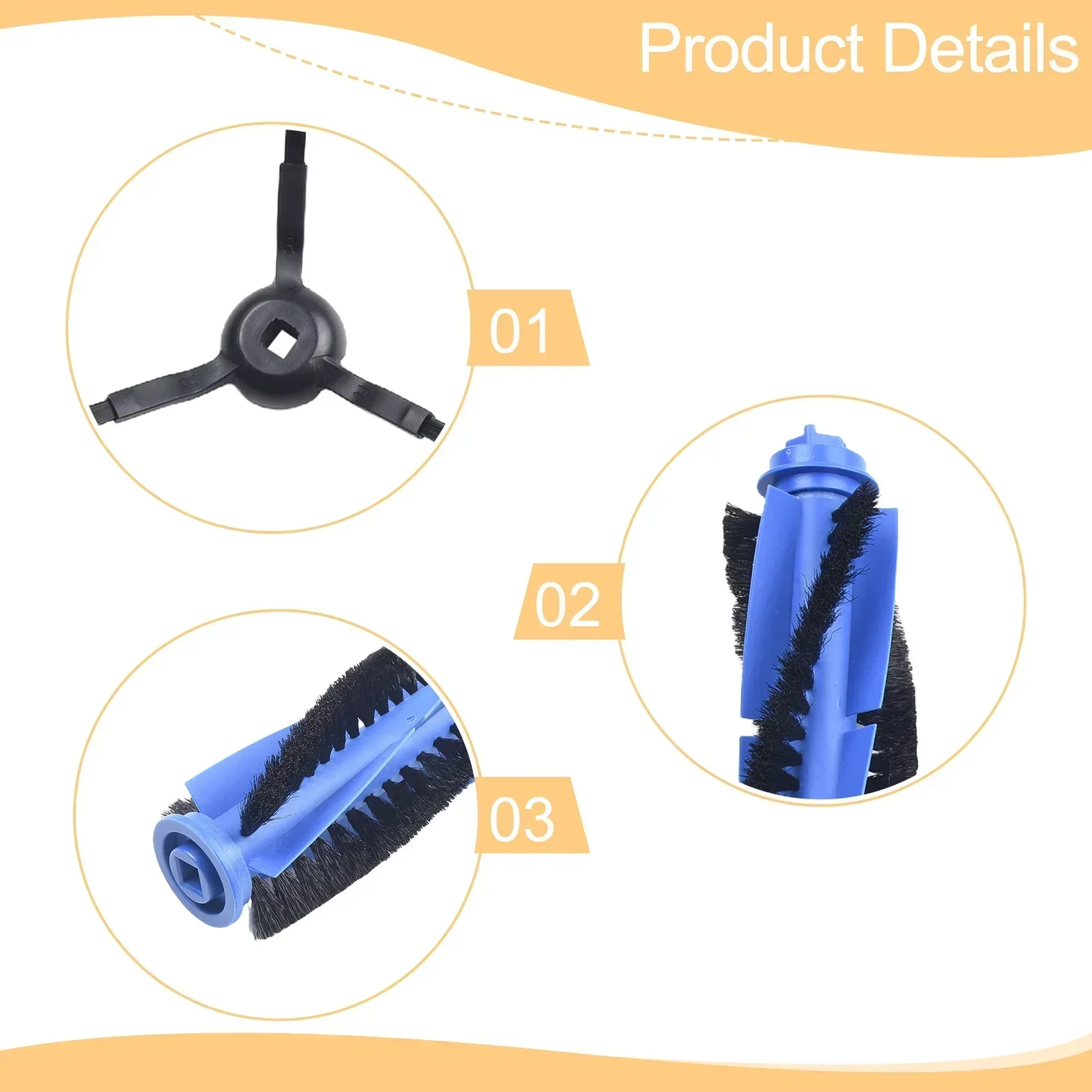 Improved Performance and Longevity with Side Brush Main Brush Kit for RoboVac L35 Hybrid Robot Vacuum Cleaner Part