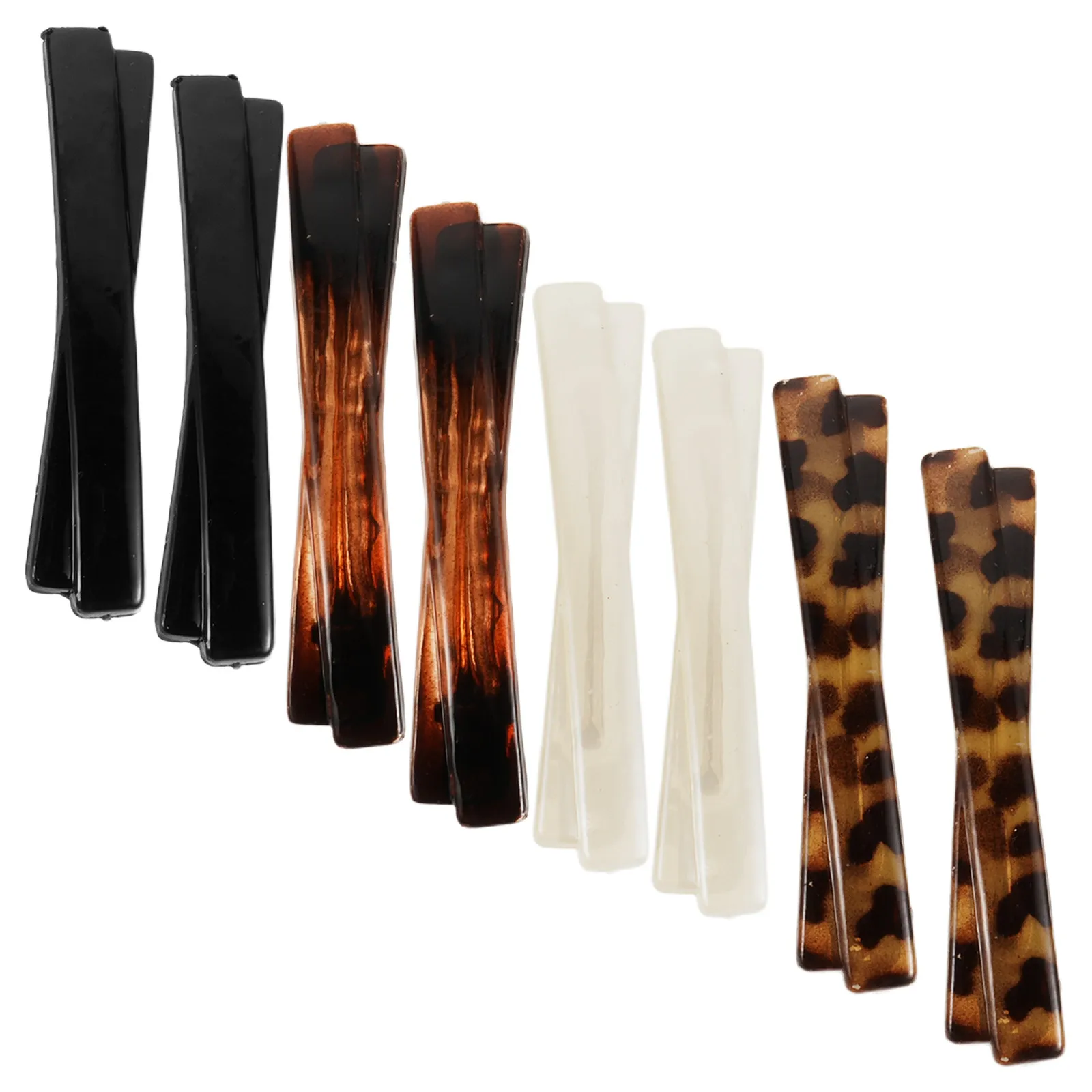 

8 шт. заколок с леопардовым принтом для женщин, прочные пружинные зажимы, нескользящие, для густых и тонких волос, винтажные французские плоские автоматические заколки