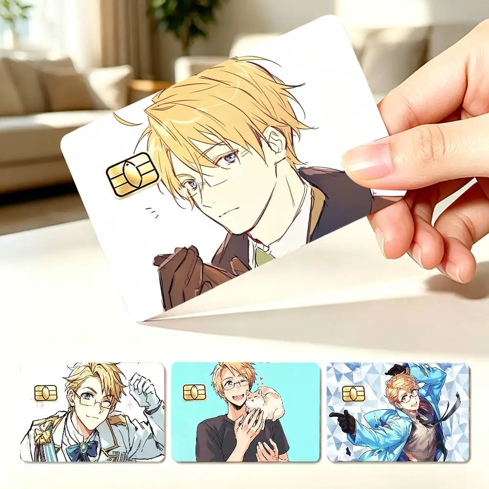 Hetalia World Stars A-Alfred  4pcs 1Set Card Stickers Small Waterproof Chip 4PCS Card Sticker Anti-Scratch