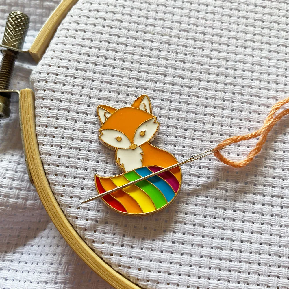 Needle Minder To Keep Track of Your Needle Keeper Fox Embroidery Cross Stitch Needlework