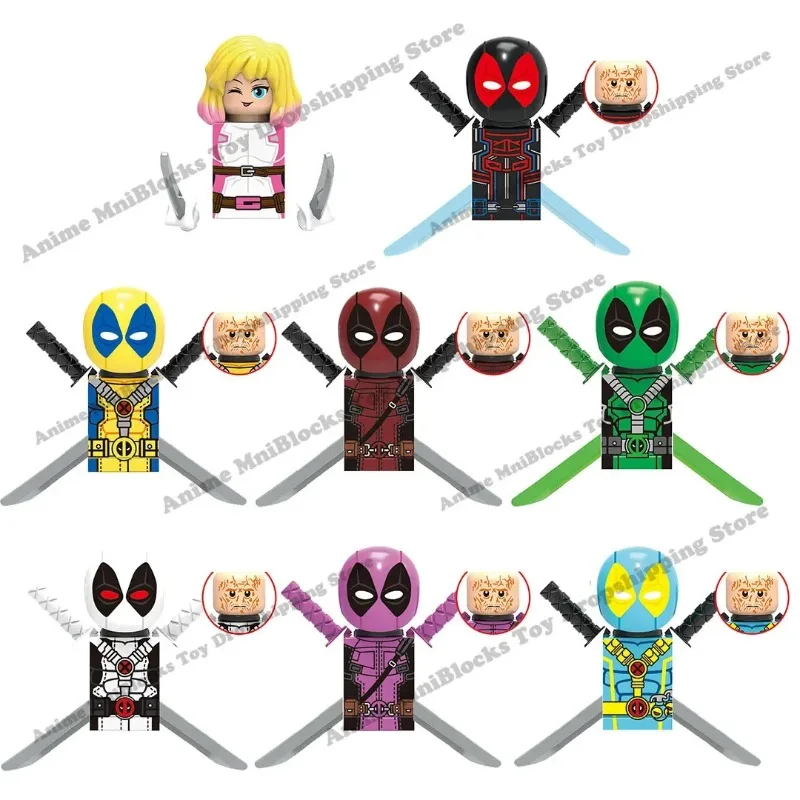 XH Blocks X0302 Anime Heroes Bricks Dolls Disney Deadpool Gwenpool Movies Assembly Toys Building Blocks Kids Model Gifts